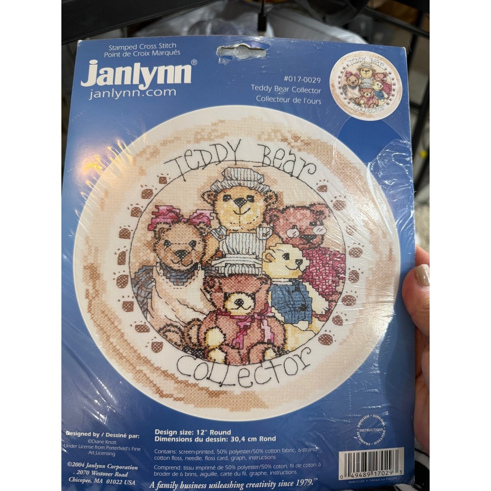 Cottagecore Cross Stitch Bundle Set of 4 Americana Teddy Bear Floral - Picture 6 of 11